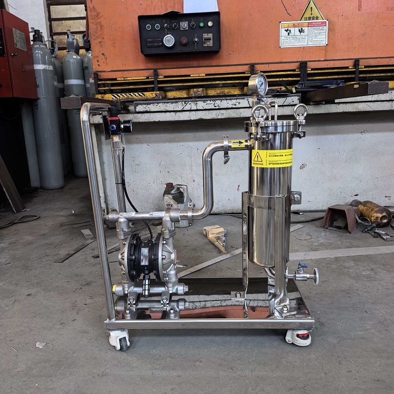 定制不锈钢移动小推车袋式过滤器