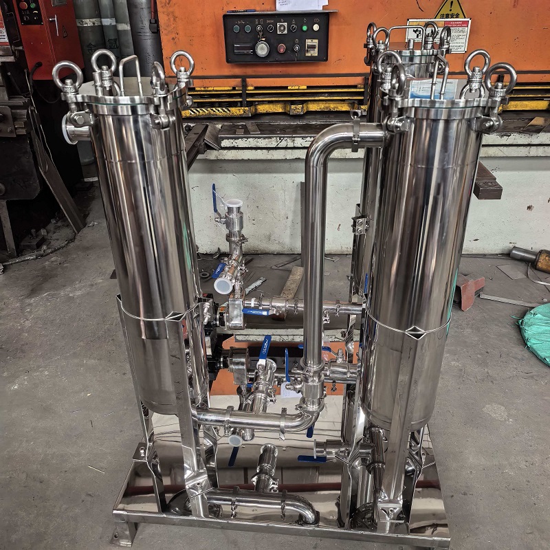 不锈钢多级串联过滤器-三级并联多规格精度袋式过滤器